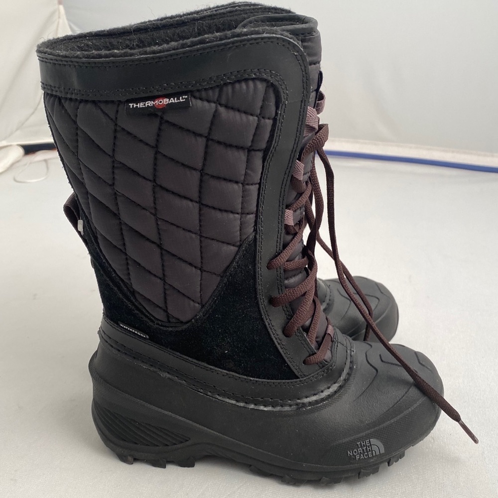 The North Face Thermoball Shellista suede and nylon black waterproof boots